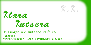 klara kutsera business card